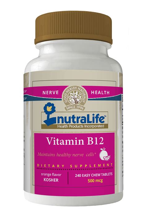 Vitamin B12 240 Easy Chew Tablets Orange Flavornutralife Health