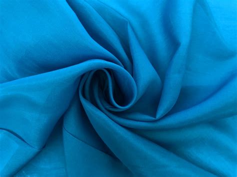 Silk Cotton Voile In Caribbean Blue Bandj Fabrics