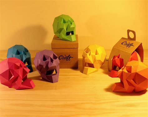 Craft Skull Diy Papercraft Skull Template Pdf 3d Origami Etsy