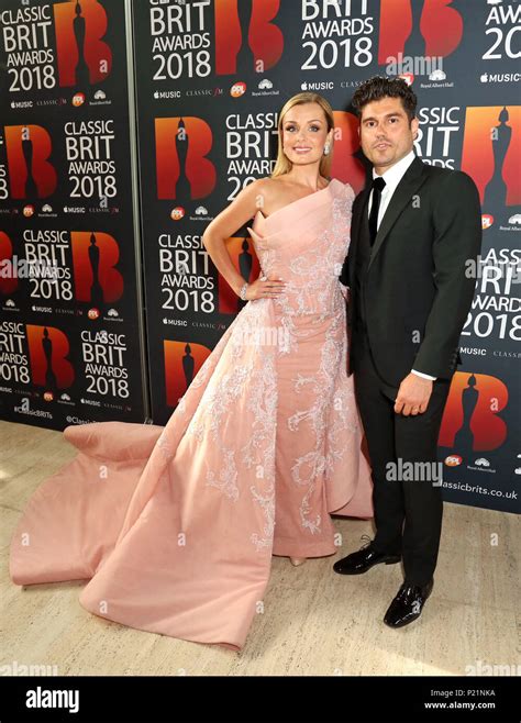 katherine jenkins and husband andrew levitas arrive at the classic brit awards 2018 at the