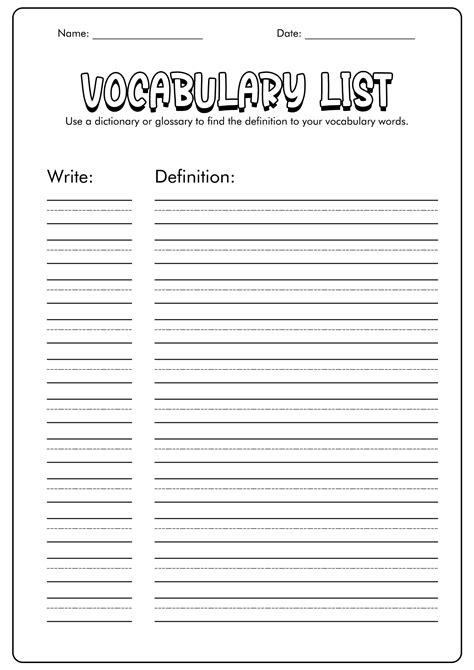 14 Best Images Of Vocabulary Matching Worksheet Template Matching