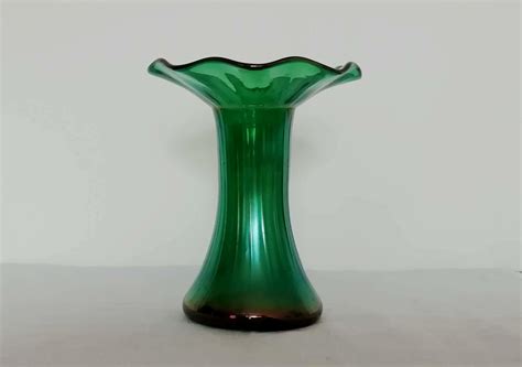 Loetz Emerald Green Iridiscent Fluted Vase Collectors Weekly
