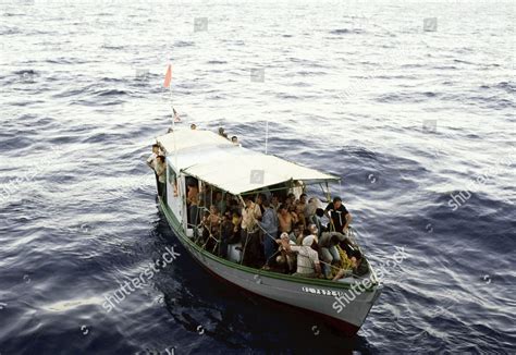 Marielitos Mariel Boatlift Cuban Refugees Sail Editorial Stock Photo