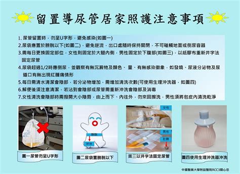 留置導尿管居家照護注意事項 衛教海報 中國醫藥大學附設醫院