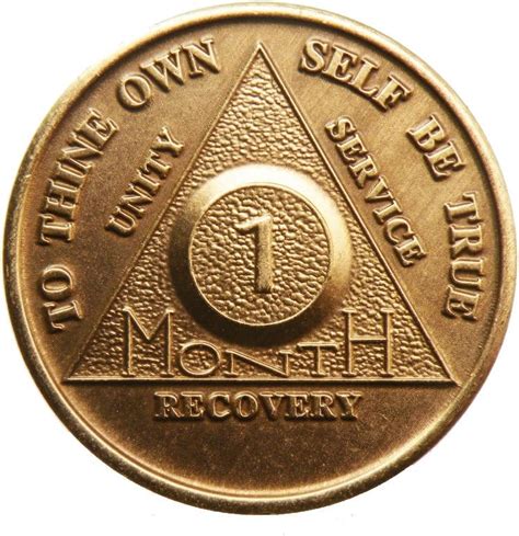 1 Month Bronze Aa Alcoholics Anonymous Sober Sobriety Birthday
