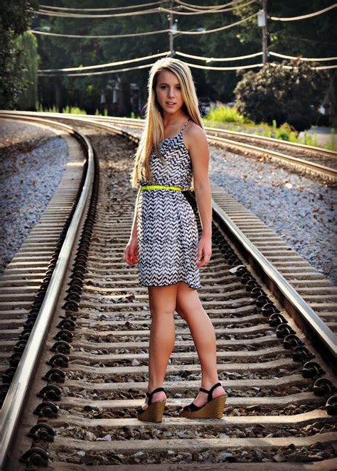 Pin By Sheri Alexander On Railroad Ladies Girl Poses Train Tracks Railroad Photoshoot