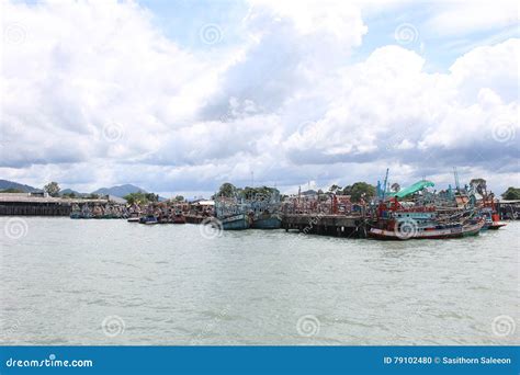 Fishing Boats Pier At Rayong Thailand Stock Photo Image Of Wave