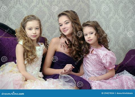 Portrait Of Three Sisters Stock Photo Image Of Home 29427834