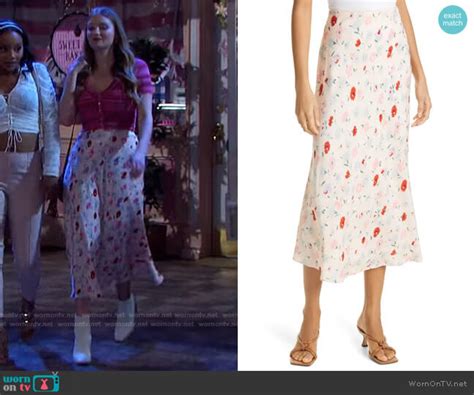 wornontv allie s pink striped cropped cardigan and floral skirt on days of our lives lindsay