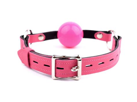 Hot Pink Ball Gag Ballgag Bondage Bdsm Premium Quality Leather Etsy