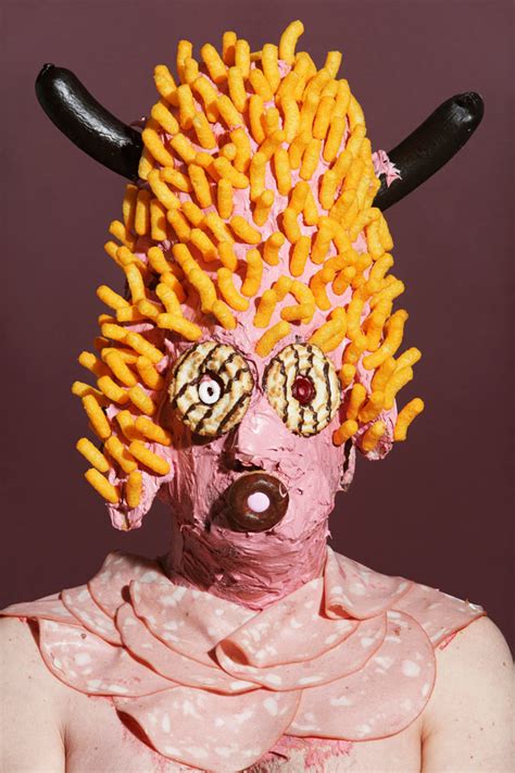 Generally, a junk food is given a very attractive appearance by adding food additives and colors to enhance flavor, texture, appearance, and increasing long self life. Playful Portraits Of People Wearing Masks Made Out Of Food ...