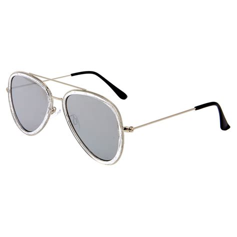 metallic frame aviator sunglasses silver claire s us