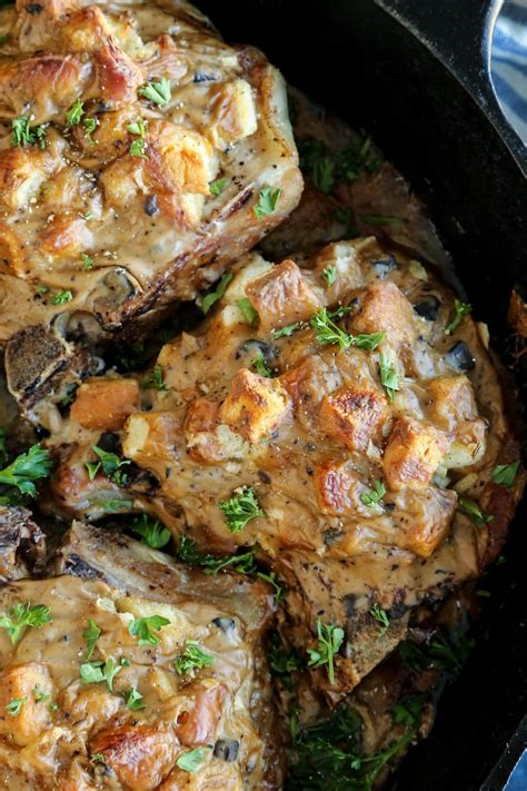 One pan, almost no cleanup and the whole family you had all been asking about baked pork chops with cream of mushroom soup. Baked Pork Chops and Stuffing | Recipe (With images ...