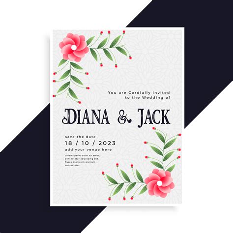 Lovely Wedding Invitation Card Design Download Free Vector Art Stock
