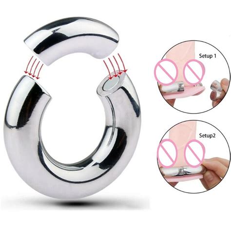 Stainless Steel Penis Magnetic Ring Ball Stretcher Delay Lasting Metal Cock Ring Scrotum