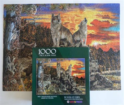 Vintage Wolf Jigsaw Puzzle Wolves At Dawn 1000 Piece Puzzle Etsy
