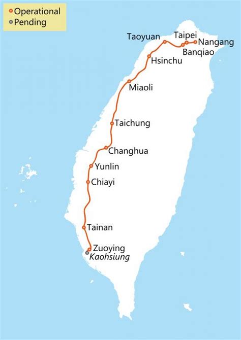 Taiwan High Speed Rail Map 