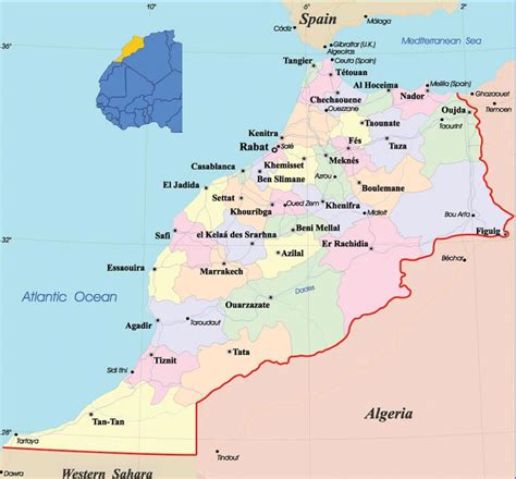 Map Of Morocco Regions Political And State Map Of Morocco