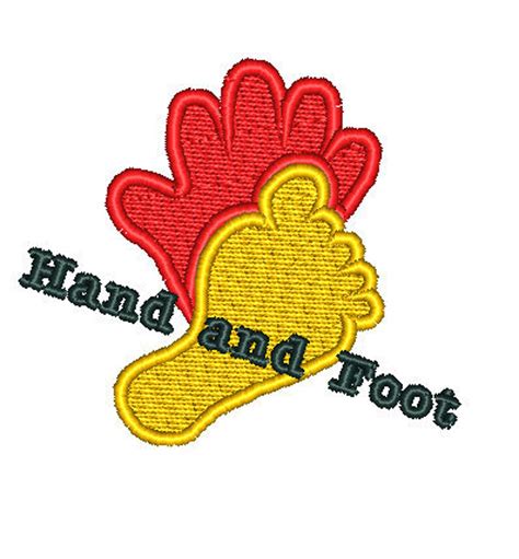 Hand And Foot Digitized Embroidery Design Etsy