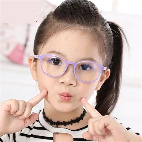 Tr90 Plastic Titanium Kids Frame Eyeglasses Children Glasses Silicone