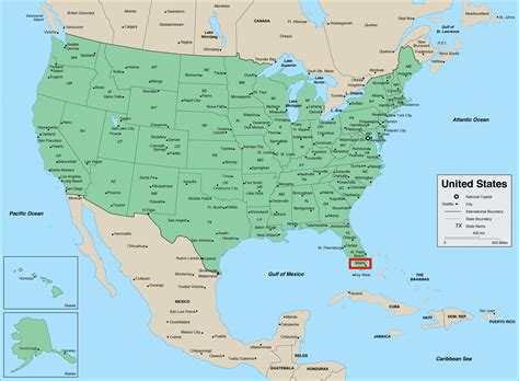 Quando você precisar, você pode ampliar e reduzir o mapa necessariamente. Miami mapa dos EUA - Miami no mapa dos EUA (Florida - EUA)