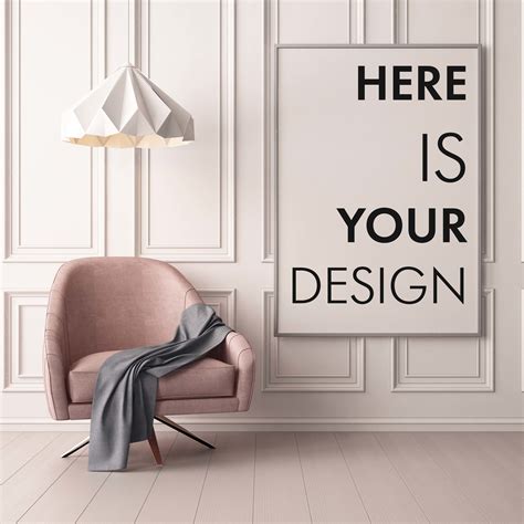 Mockups Posters In The Interior On Yellow Images Creative Store