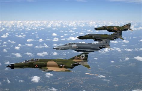 A Variety Of Camouflage Patterns On A Formation Of F 4 Phantom Ii