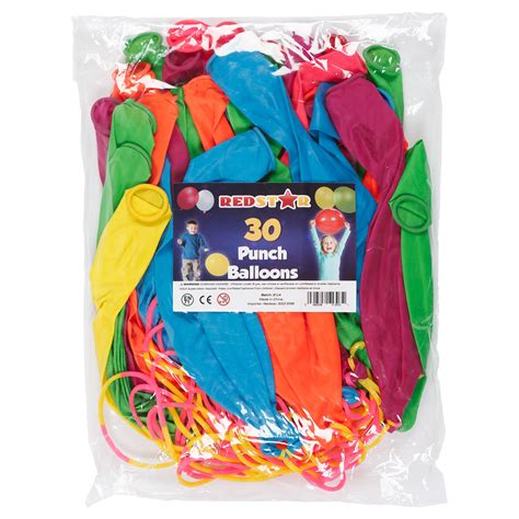 Large Multi Coloured Punch Balloons Pack Of 30 Party Bag Fillers