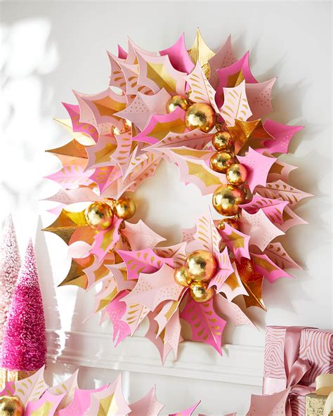 Glitterville Pretty Prickly And Pink Holly Christmas Wreath Neiman Marcus