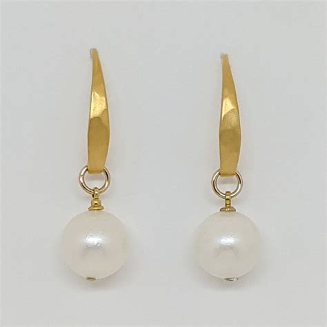 South Sea Pearl And 24kt Gold Plate Earrings By Val Nunns The Avenue