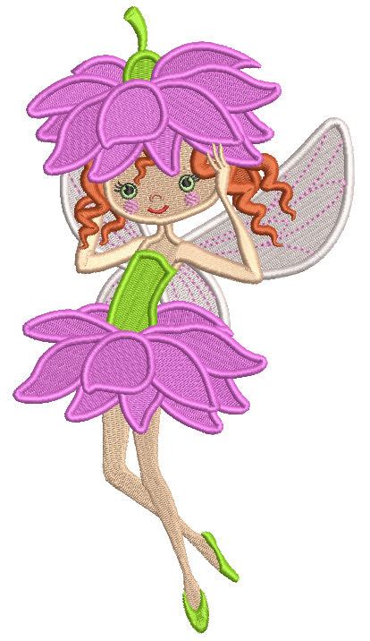 Spring Fairy With Pretty Wings Filled Machine Embroidery Design Digiti