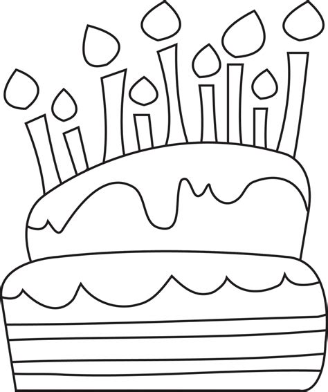 Print pictures and color your favorite treat in vibrant colors. Birthday Cake Line Drawing at GetDrawings | Free download