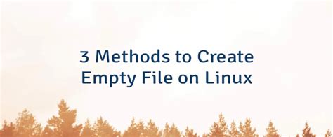 3 Methods To Create Empty File On Linux Lindevs