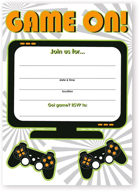 Video Game Party Invitation Template Free Polito Weddings