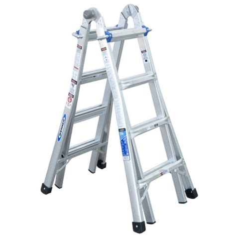 Werner 17 Ft Reach Aluminum Telescoping Multi Position Ladder With 250