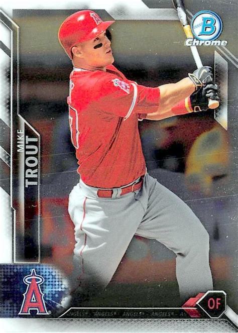Mike Trout Baseball Card Los Angeles Angels 2016 Topps Bowman Chrome 1