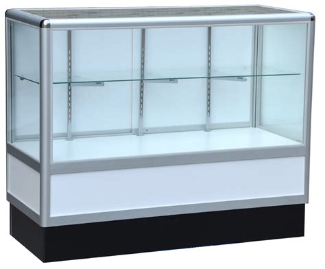 Product Display Case With Aluminum Frames Half Vision 60x38x20 Inch Store Fixture Showcase