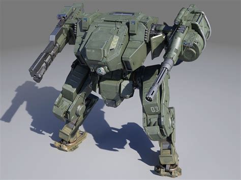 Mech Fighter Texture 3d Model Rigged Cgtrader
