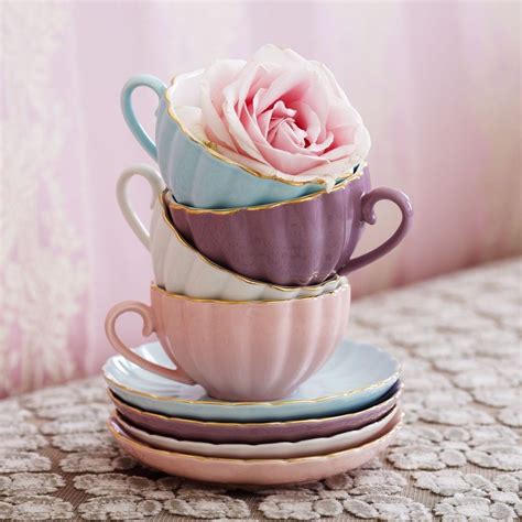 Pastel Teacups And Pink Rose Pink Pretty Tea Lady Teacup Teapot Tea Party Tea Cups Tea Cup
