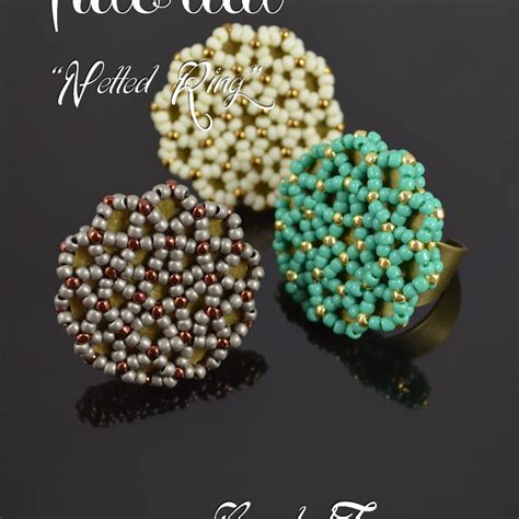 Free download perler beads patterns for your crafts! send work photos. NETTED RING - seed bead pattern, beadwoven ring tutorial ...