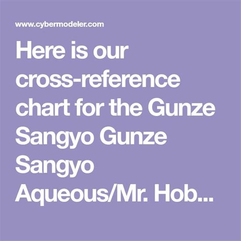 Here Is Our Cross Reference Chart For The Gunze Sangyo Gunze Sangyo