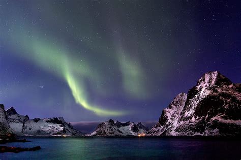 Northern Lights Mountains Water Night North Hd Wallpaper Peakpx