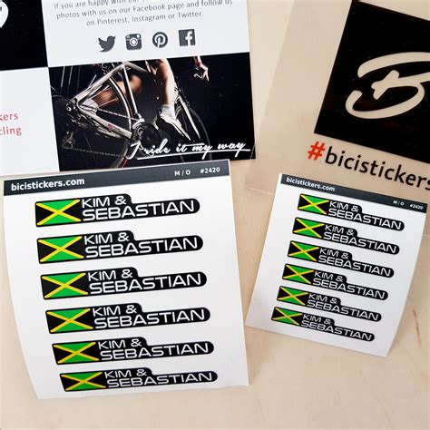 Bike Name Decals With Flag For Cyclists Bike Names Name Stickers