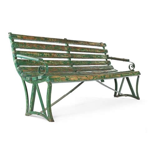 Green Patina Wooden Bench For Sale At Pamono