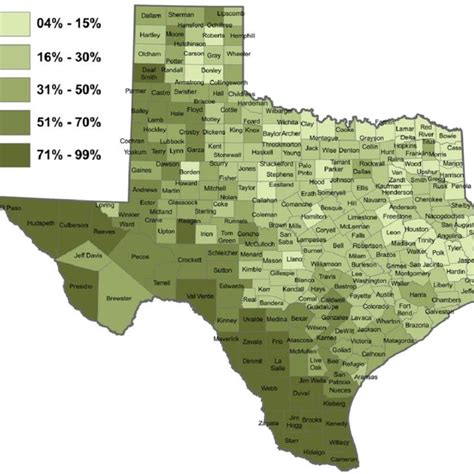 Texas Population Density By County Per Square Kilometer Map Created By
