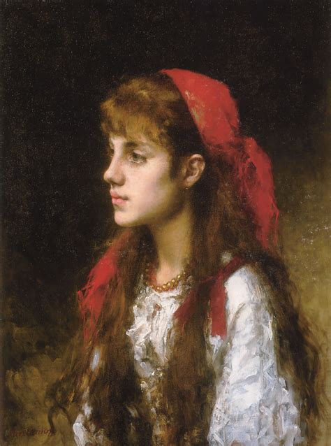 A Russian Beauty Painting Alexei Alexeivich Harlamoff Oil Paintings