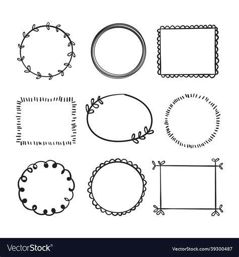 Hand Drawn Doodle Frames Set Royalty Free Vector Image