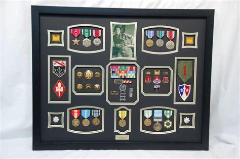 Us Army Ltc Military Shadow Box Display W Medals Patches And Ribbon