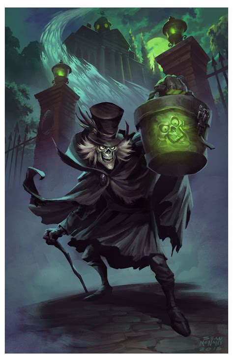 Some Fan Art Of The Disneyland Haunted Mansions Hatbox Ghost Disney