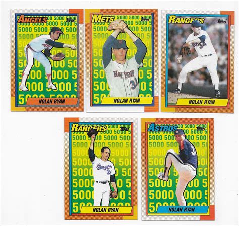Bid Now: 1990 Topps Nolan Ryan 5,000 Strikeout 5-Card Commemorative Set